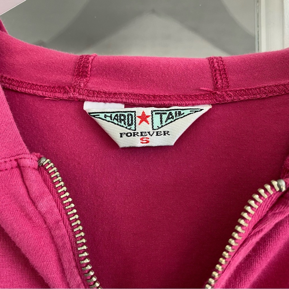Hard Tail Zip Up Lightweight Hoodie Athletic Jacket Cotton Blend Small Pink - Picture 10 of 13